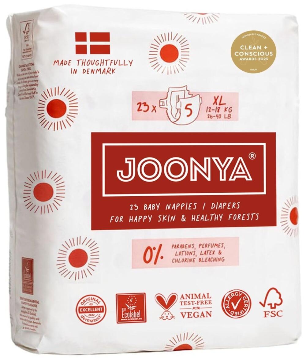 Joonya Baby Diapers, Size 5 XL (26-40 lb) - 1 Bag of 23
